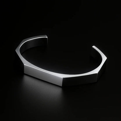 Stainless Steel Hexagon Cuff Bangle