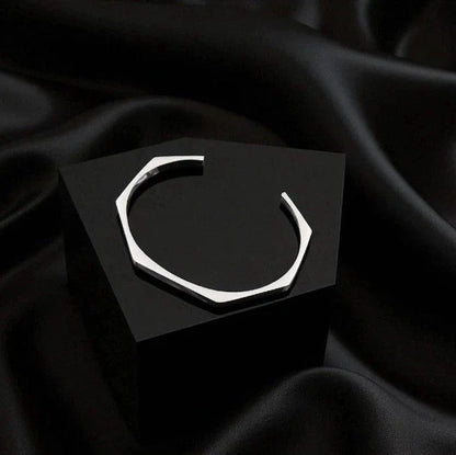 Stainless Steel Hexagon Cuff Bangle